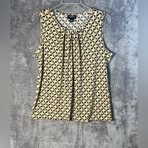 Liz Claiborne Yellow and Black Sleeveless Blouse